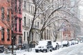 Winter street scene in New York City Royalty Free Stock Photo