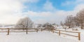 Winter scene with snow on the Dutch Posbank