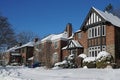 Winter scene on a suburban street Royalty Free Stock Photo