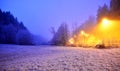 Winter scene in Tuhinj valley, Slolvenia Royalty Free Stock Photo