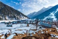 The winter scene in the village of ARU, in the Lidder valley of Kashmir near Pahalgam , India