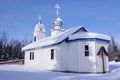 Russian Orthodox Church in the Eklutna Village Historical Park Royalty Free Stock Photo