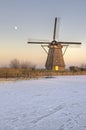 Winter scene of a windmill in The Netherlands