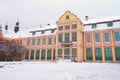 Winter scenery of Abbots' Palace in Oliwa