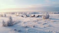 Winter Wonderland: A Stunning 8k Image Of A White Countryside Village