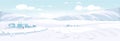 Winter scenery flat color vector illustration Royalty Free Stock Photo