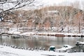 Winter Scenery of Gwanbangjerim Forest and River in Damyang, Korea Royalty Free Stock Photo