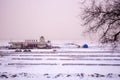 Winter scenery of ice and snow