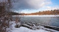Winter scenery Isar river Royalty Free Stock Photo