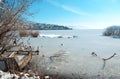 Winter scenery in lake Orestiada , Greece Royalty Free Stock Photo