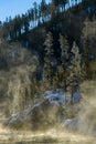 Winter susnrise on the Madison River in Yellowstone National Park Royalty Free Stock Photo