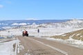 Winter Scenery of Oil Truck on the Highway During Winter in Irkutsk Oblast