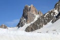 Winter scenery of the peaks at Dolomites Royalty Free Stock Photo