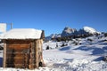 Winter scenery at Seis am Schlern