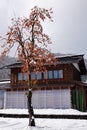 Winter scenery in Shirakawago village, Japan Royalty Free Stock Photo