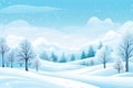 Winter scenery with snow covered trees. Blue tones. Christmas background. Generative AI Royalty Free Stock Photo