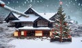 winter scenery snowy houses China