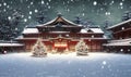 winter scenery snowy houses china