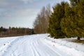 Snowy road. Poland Royalty Free Stock Photo