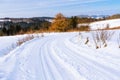 Snowy road. Poland Royalty Free Stock Photo