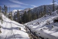 Winter scenery of the Western Tatra Mountains. Chocholowska glade area