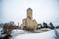 Winter scenes near mackinac bridge and mackinsw city michigan Royalty Free Stock Photo