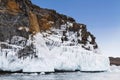 Winter scenic landscape on Baikal, Eastern Siberia, Royalty Free Stock Photo