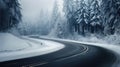 winter scenic road snow landscape