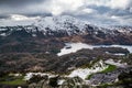 View from the top of Ben A`an overlooking Loch Katrine and Ben Venue in Scottish highlands