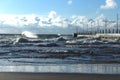 Winter sea. subzero temperature and storm Royalty Free Stock Photo