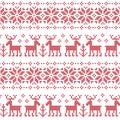 Winter seamless background with reindeer. Royalty Free Stock Photo