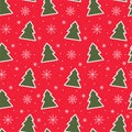 Winter seamless Christmas pattern for design packaging paper, postcard, textiles. The pattern with the image of fir