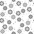 Winter seamless pattern with black snowflakes and dots on white background. New Year backdrop. Vector Christmas background for Royalty Free Stock Photo