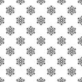 Winter seamless pattern with black snowflakes on white background Royalty Free Stock Photo