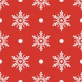 Winter seamless pattern with crystallic snowflakes Royalty Free Stock Photo