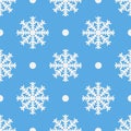 Winter seamless pattern with crystallic snowflakes Royalty Free Stock Photo