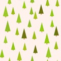Winter Seamless Pattern with Fir Trees and Pines in Snow. Coniferous Forest. Christmas Decoration. illustration Royalty Free Stock Photo