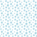 Winter seamless pattern with flat snowflakes