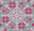 Winter seamless pattern. Knitted style.