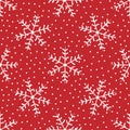 Winter seamless pattern with snowflakes drawn by hand. Grunge, sketch, watercolor. Royalty Free Stock Photo