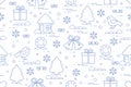 Winter seamless pattern with variety Christmas elements: christm