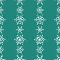 Winter seamless pattern with white snowflakes on blue background Royalty Free Stock Photo