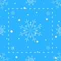 Winter seamless pattern of white snowflakes on a blue background Royalty Free Stock Photo