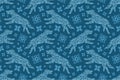 Winter seamless pattern with wolf and snow Royalty Free Stock Photo