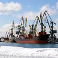 Winter in seaports. Royalty Free Stock Photo