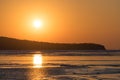 Winter seascape with ice floes on the water surface. Royalty Free Stock Photo