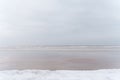 Winter seascape in the middle of a cloudy day. Baltic sea, Jurmala, Latvia Royalty Free Stock Photo