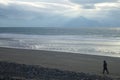 Winter seascape with view over the sea to the mountains of the Llyn Peninsula