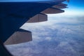 Winter season beautiful view from airplane Royalty Free Stock Photo