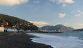 Winter season in Cavi di Lavagna beach. Liguria, Italy Royalty Free Stock Photo